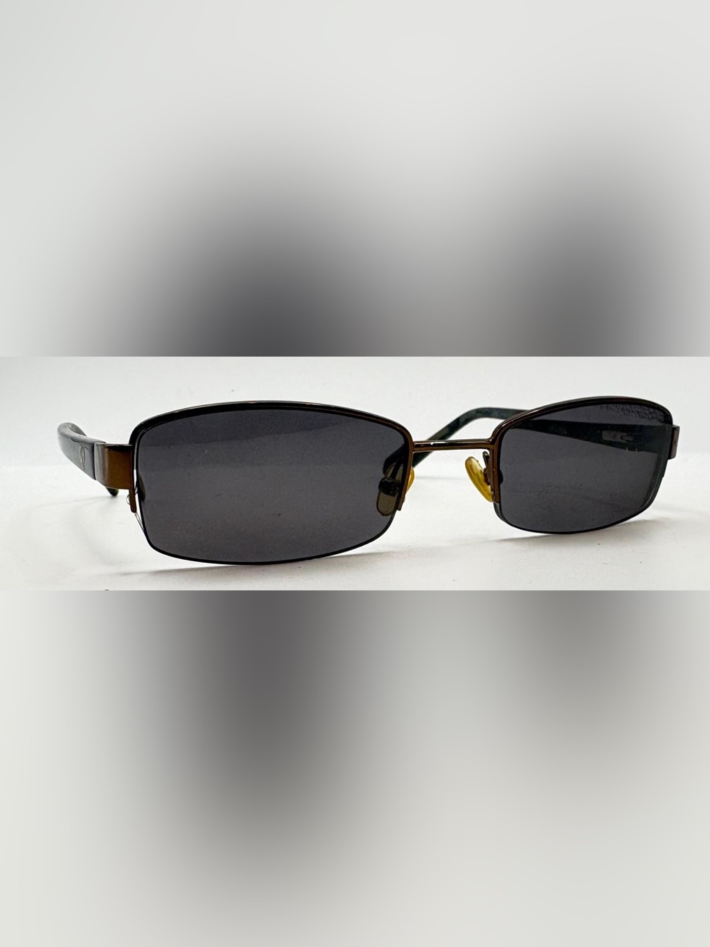 Oleg Cassini Brown Oval Half-Rim Sunglasses Frames Only
